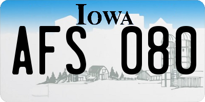 IA license plate AFS080