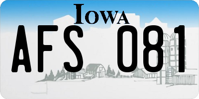 IA license plate AFS081
