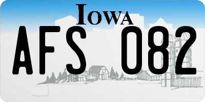 IA license plate AFS082