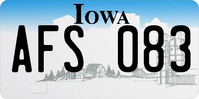 IA license plate AFS083