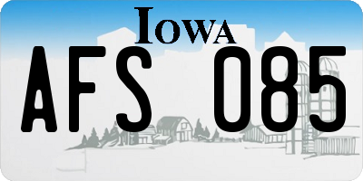 IA license plate AFS085