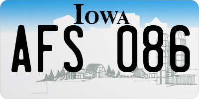 IA license plate AFS086
