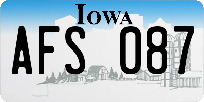 IA license plate AFS087