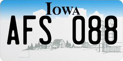 IA license plate AFS088