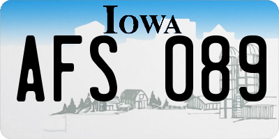 IA license plate AFS089