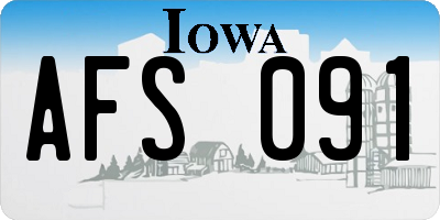 IA license plate AFS091