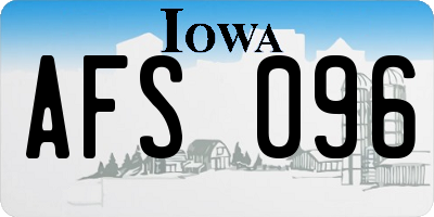IA license plate AFS096