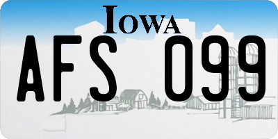 IA license plate AFS099