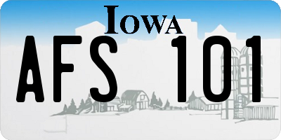 IA license plate AFS101