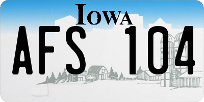 IA license plate AFS104