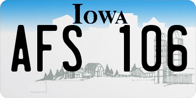 IA license plate AFS106