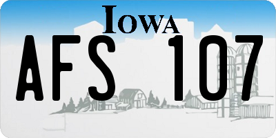 IA license plate AFS107