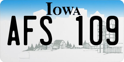 IA license plate AFS109