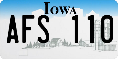 IA license plate AFS110