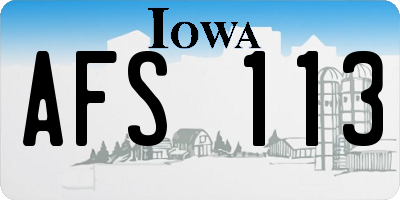 IA license plate AFS113