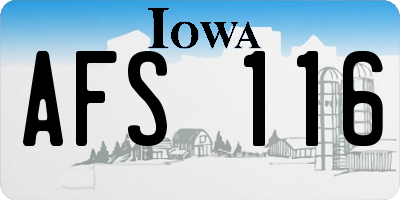 IA license plate AFS116
