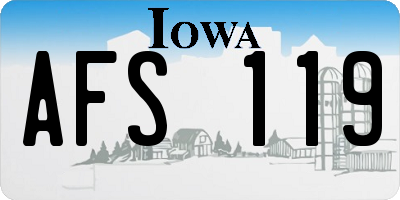 IA license plate AFS119