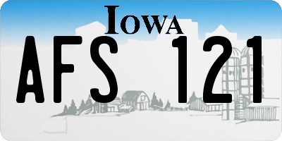 IA license plate AFS121