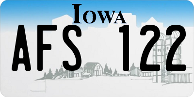 IA license plate AFS122