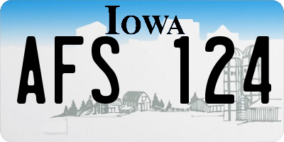 IA license plate AFS124