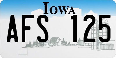 IA license plate AFS125