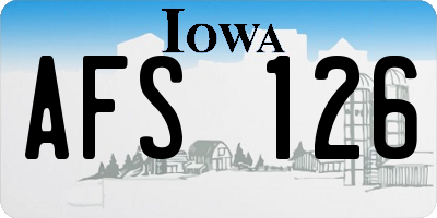 IA license plate AFS126