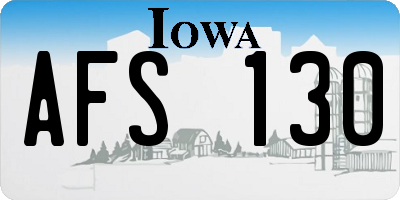 IA license plate AFS130