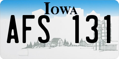 IA license plate AFS131