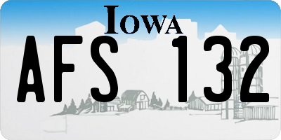 IA license plate AFS132