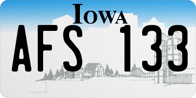 IA license plate AFS133