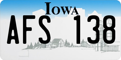 IA license plate AFS138