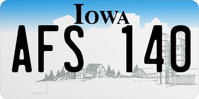 IA license plate AFS140