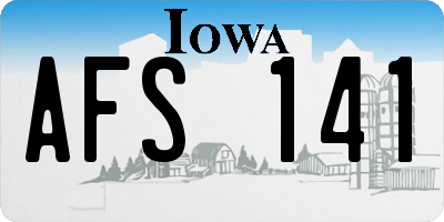 IA license plate AFS141