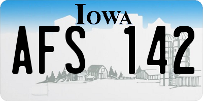 IA license plate AFS142