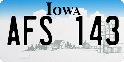 IA license plate AFS143