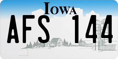 IA license plate AFS144
