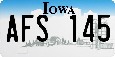 IA license plate AFS145