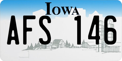 IA license plate AFS146