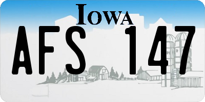 IA license plate AFS147