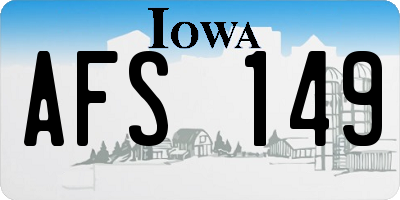 IA license plate AFS149