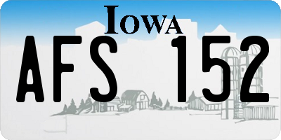 IA license plate AFS152