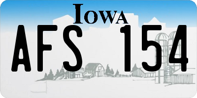 IA license plate AFS154