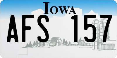 IA license plate AFS157