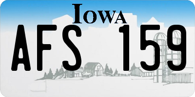 IA license plate AFS159