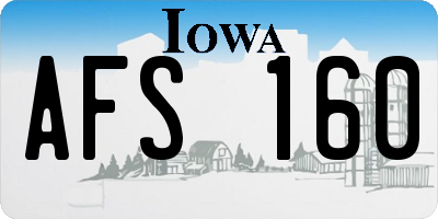 IA license plate AFS160