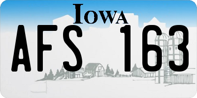 IA license plate AFS163