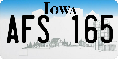 IA license plate AFS165