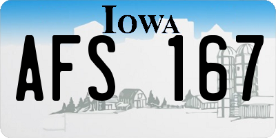 IA license plate AFS167