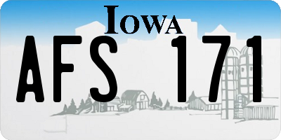 IA license plate AFS171