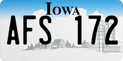 IA license plate AFS172